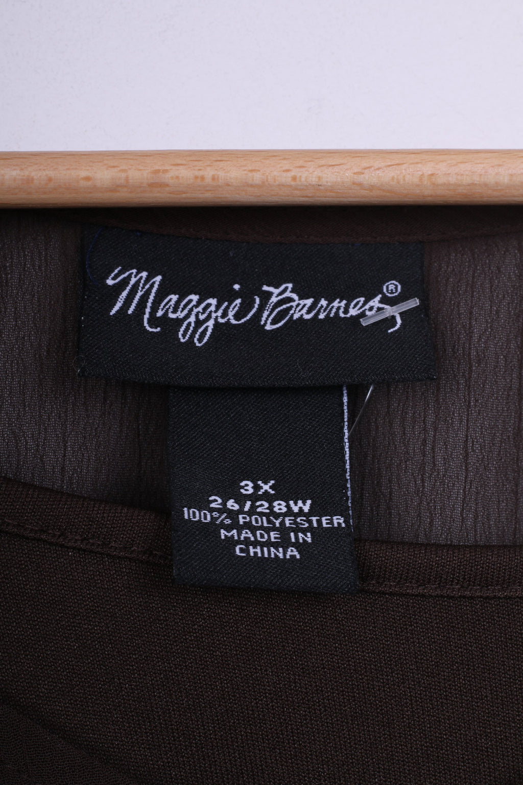 Maggie Barnes Womens 3XL Tunic Brown Batwing Sleeve Top Blouse Summer