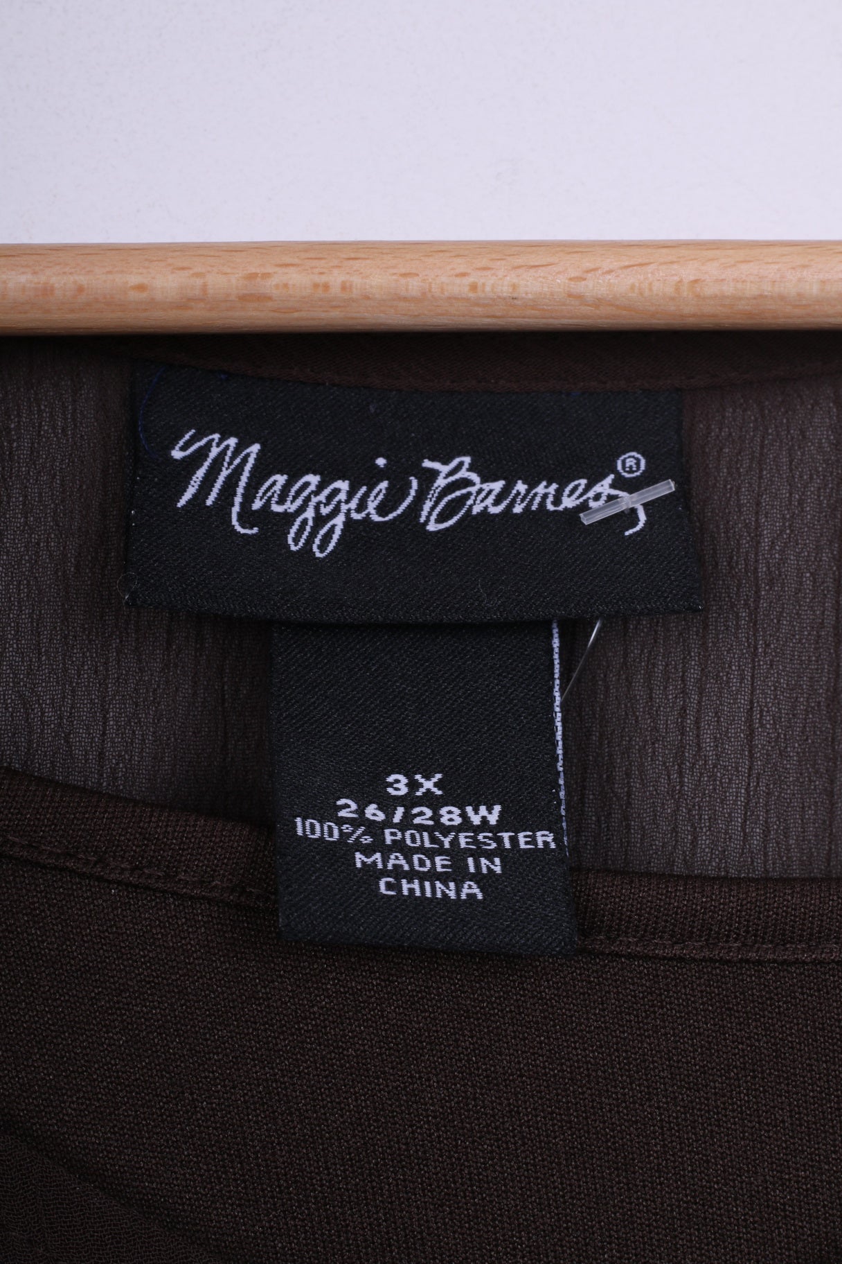 Maggie Barnes Womens 3XL Tunic Brown Batwing Sleeve Top Blouse Summer