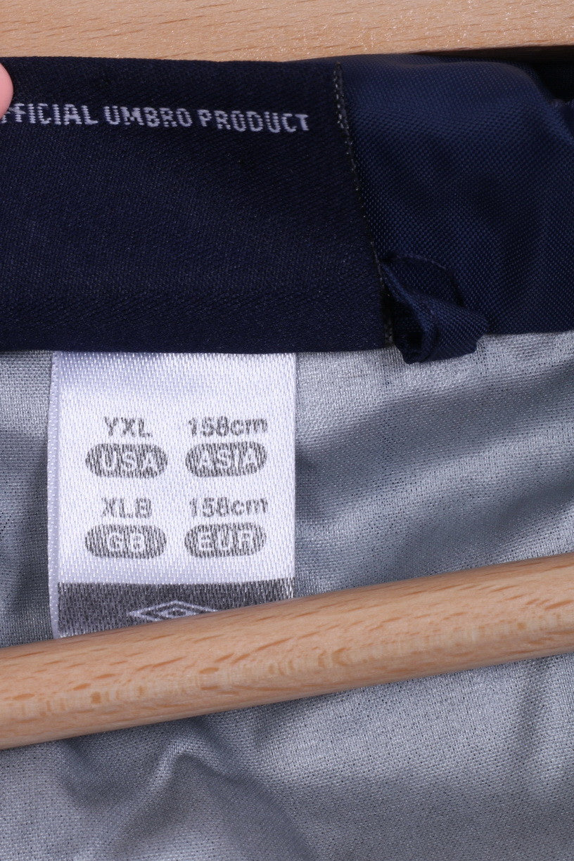 Giacca Umbro Boys YXL 158 Abbigliamento sportivo blu Nylon impermeabile con cerniera