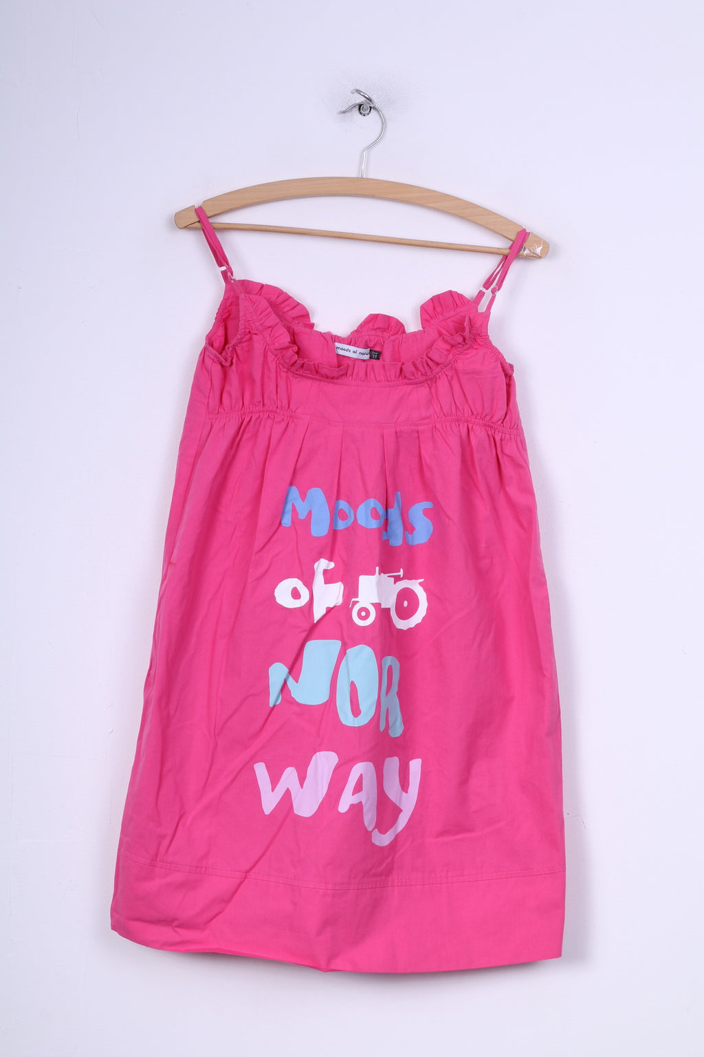 Moods Of Norway Womens S Tunic Shirt Spaghetti Straps Pink Graphic Cotton Summer