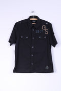 G-STAR RAW Homme L (M) Chemise décontractée Coton Noir Gros Boutons Deux Poches