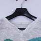 Vintage Womens 40/42 Jumper Beige Art Print Women Cotton Blend Sweater