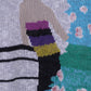 Vintage Womens 40/42 Jumper Beige Art Print Women Cotton Blend Sweater