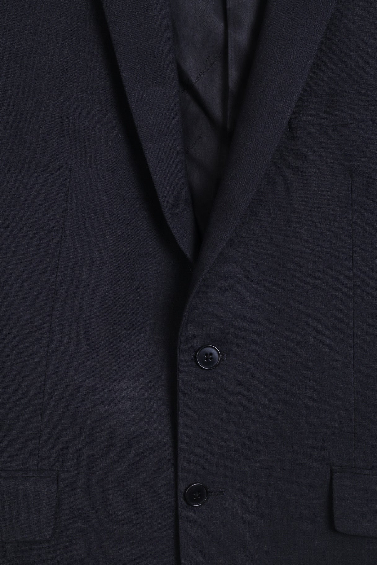 Kennent Cole Mens 42 L Blazer Jacket Grey Single Breasted Wool