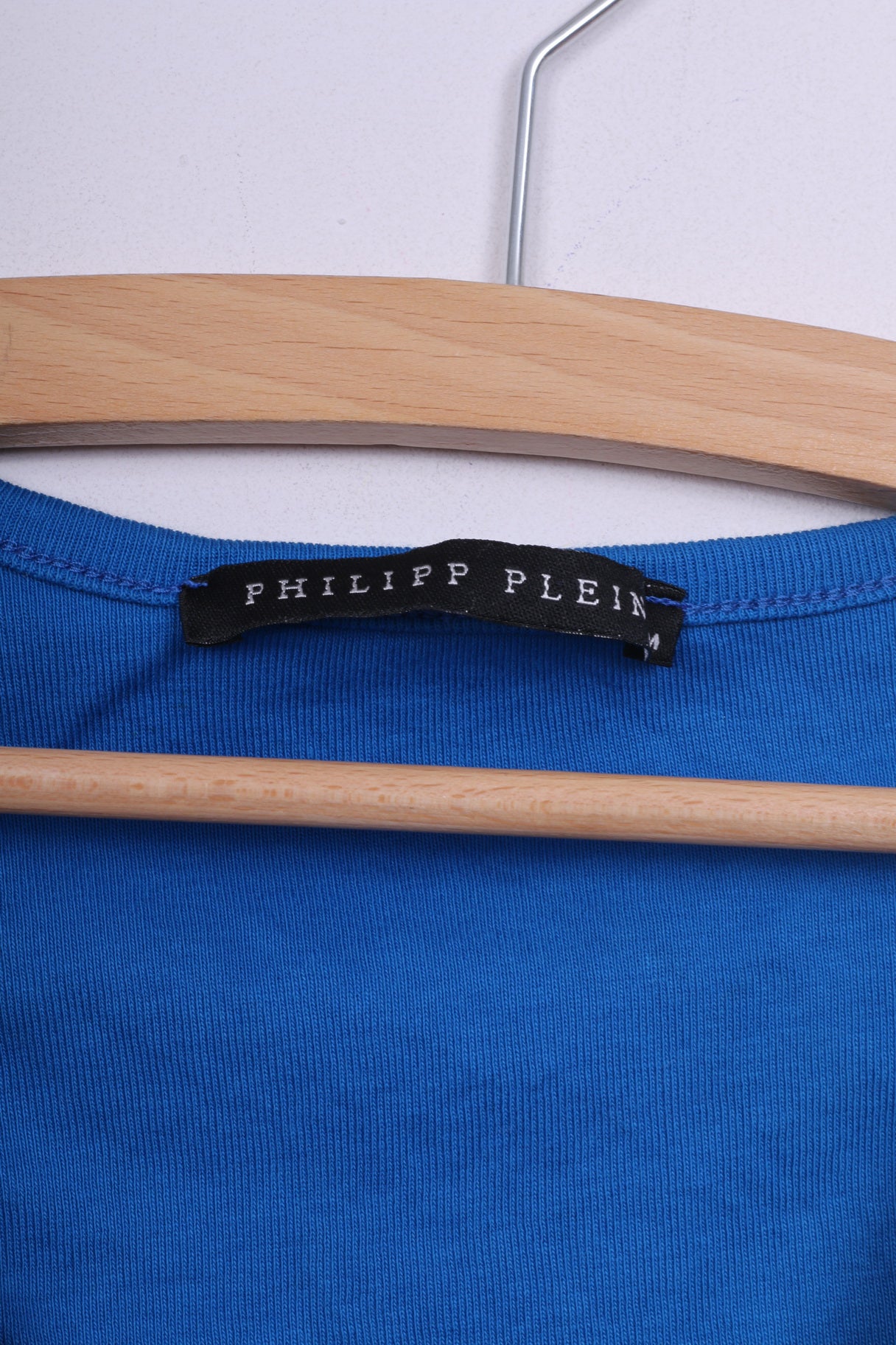 Philipp Plein Womens M Tank Top Shirt Blue Graphic Skull Summer Sleeveless Cotton