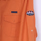 Marc Montino Mens XL Casual Shirt Orange Cotton Long Sleeve Button Down Collar