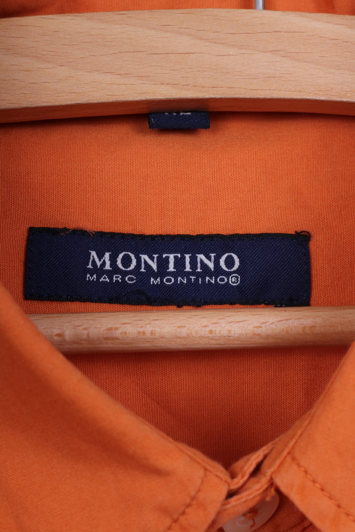 Marc Montino Chemise décontractée XL pour homme en coton orange à manches longues et col boutonné