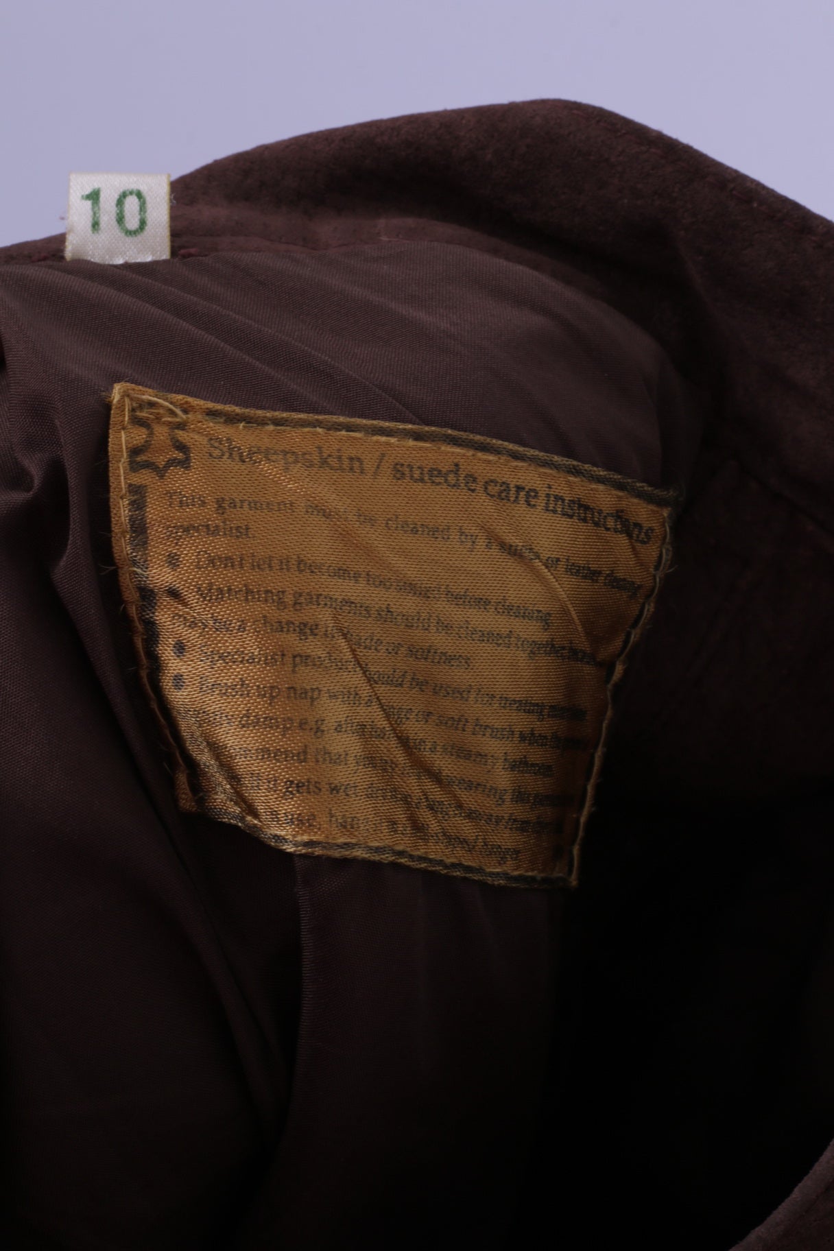 Style File Pantaloni da donna 10 S Pantaloni a vita alta retrò in pelle scamosciata marrone al 100%.