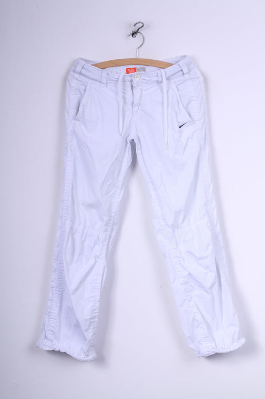 Pantaloni leggeri Nike S 10 da donna in cotone bianco The Athletic Dept.