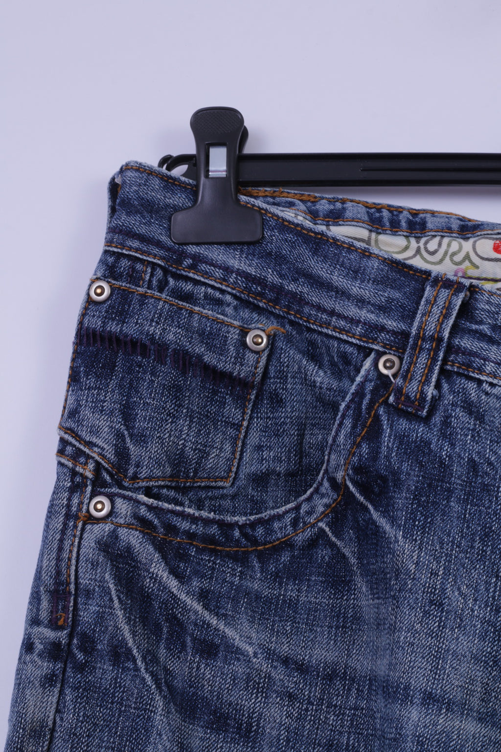 Pantaloni jeans da uomo W34 L34 Timezone Pantaloni a gamba dritta Willis stile cotone blu