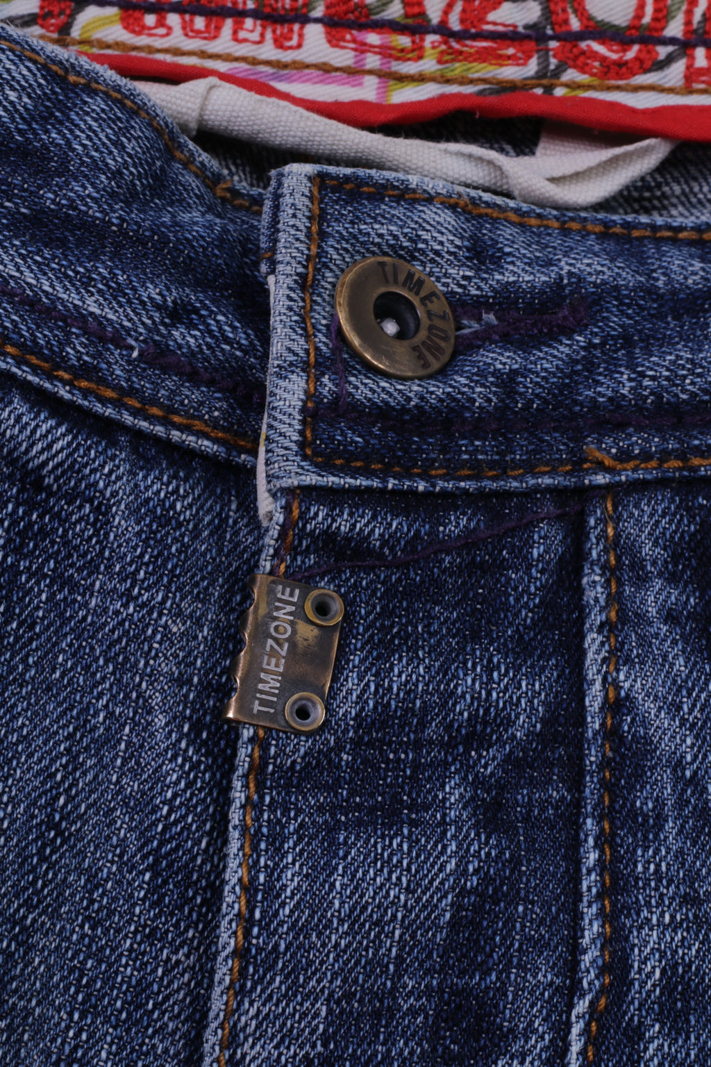 Pantaloni jeans da uomo W34 L34 Timezone Pantaloni a gamba dritta Willis stile cotone blu