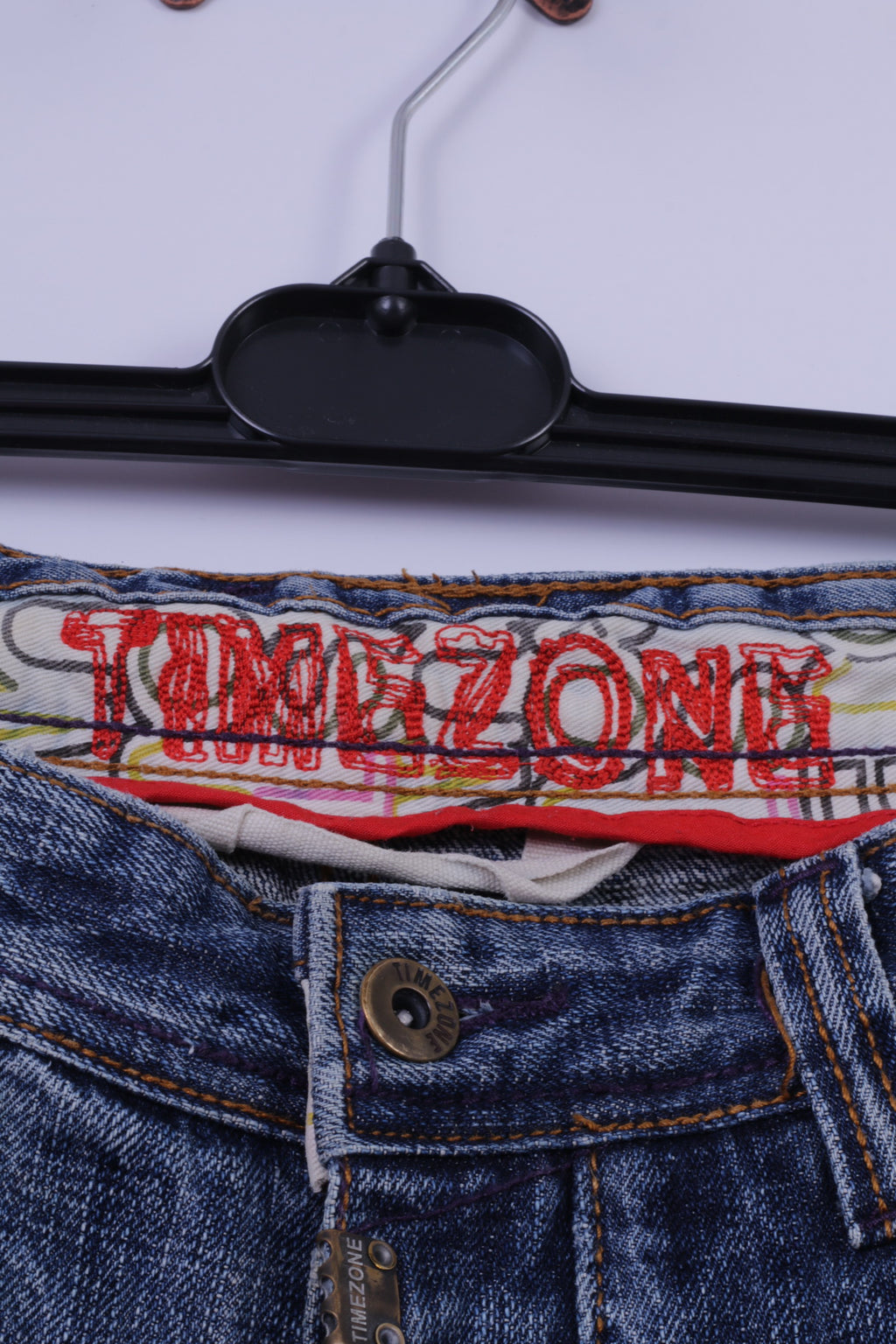 Pantaloni jeans da uomo W34 L34 Timezone Pantaloni a gamba dritta Willis stile cotone blu