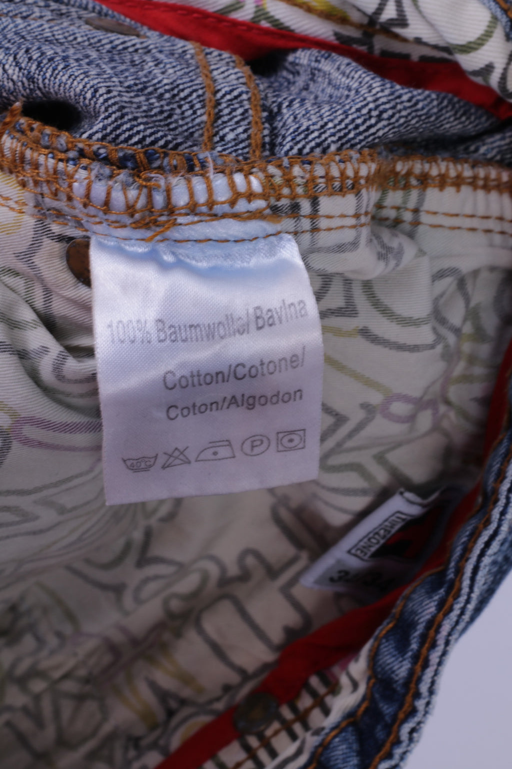 Pantaloni jeans da uomo W34 L34 Timezone Pantaloni a gamba dritta Willis stile cotone blu