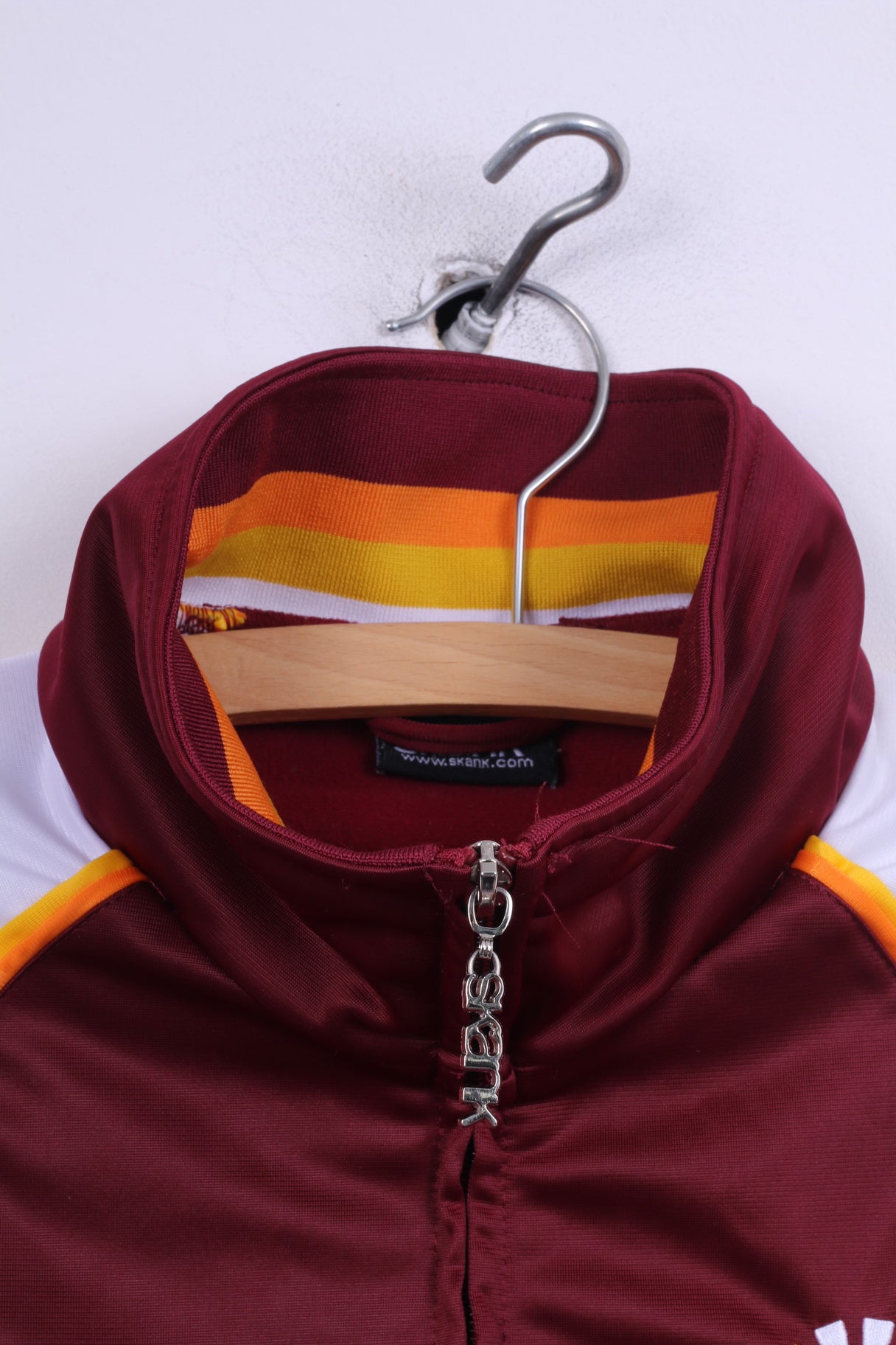 Skank Sweat-shirt pour homme Marron brillant avec fermeture éclair complète 