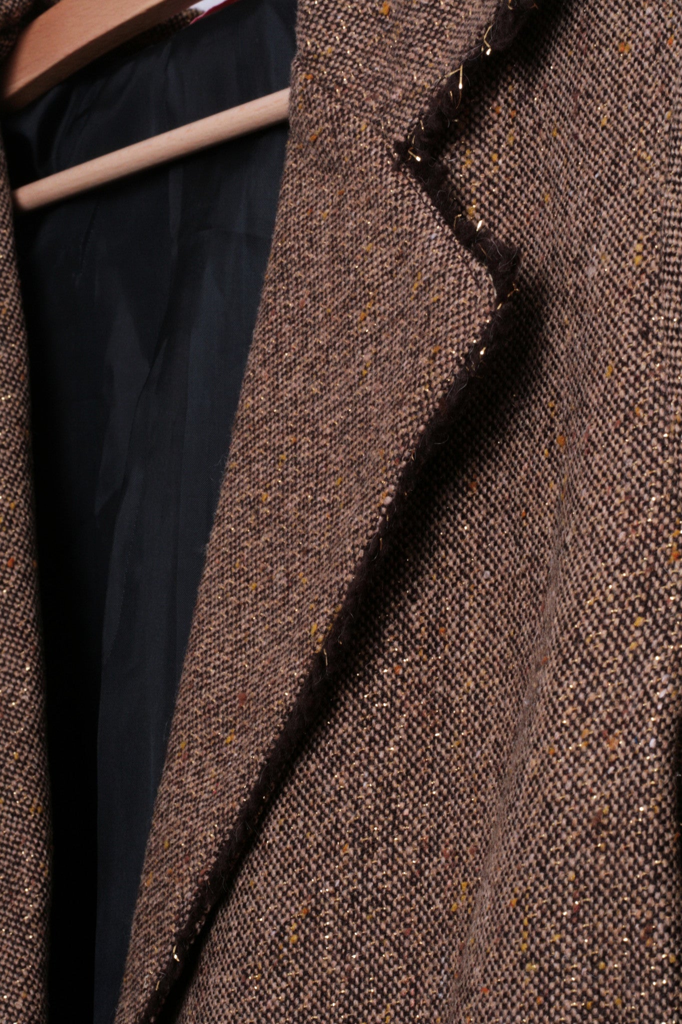 Holly Collection Paris Womens S/M Blazer Shiny Ribbon Brown Top Suit Petite - RetrospectClothes