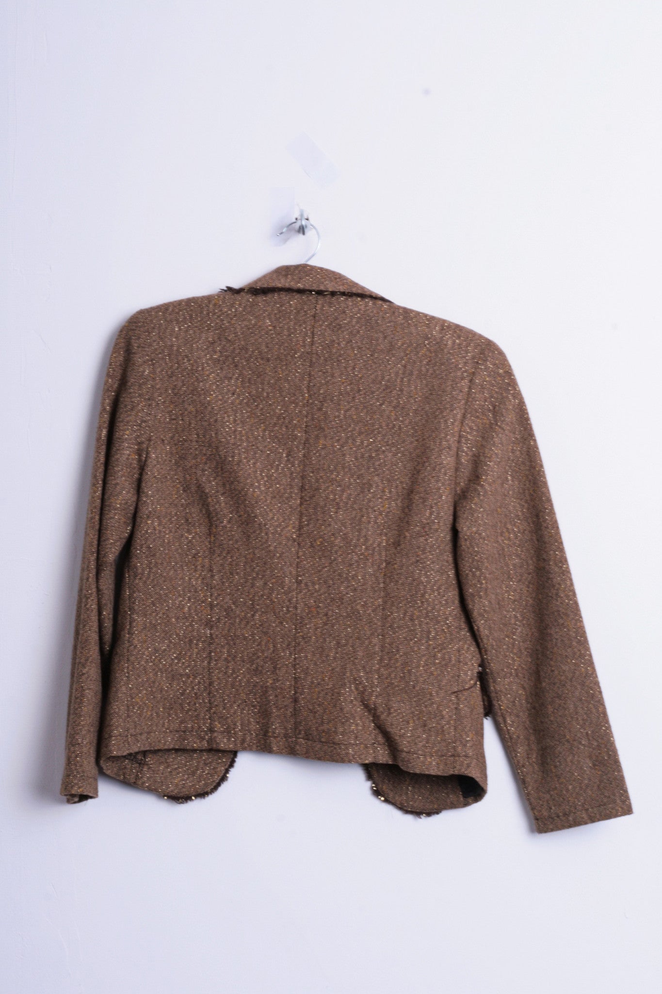 Holly Collection Paris Womens S/M Blazer Shiny Ribbon Brown Top Suit Petite - RetrospectClothes