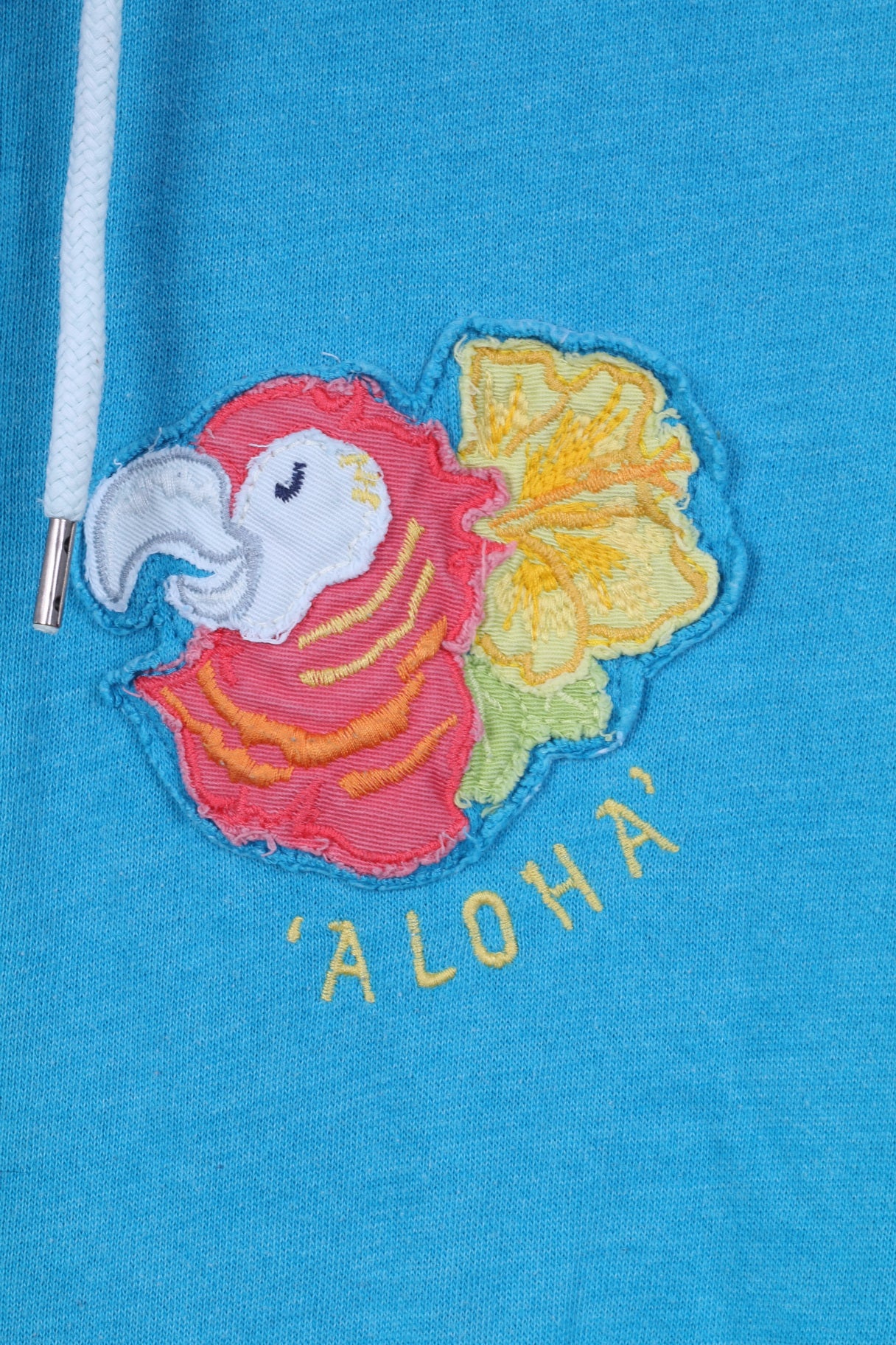 Felpa con cappuccio Hollister California da donna L (M) con cerniera intera blu Aloha 