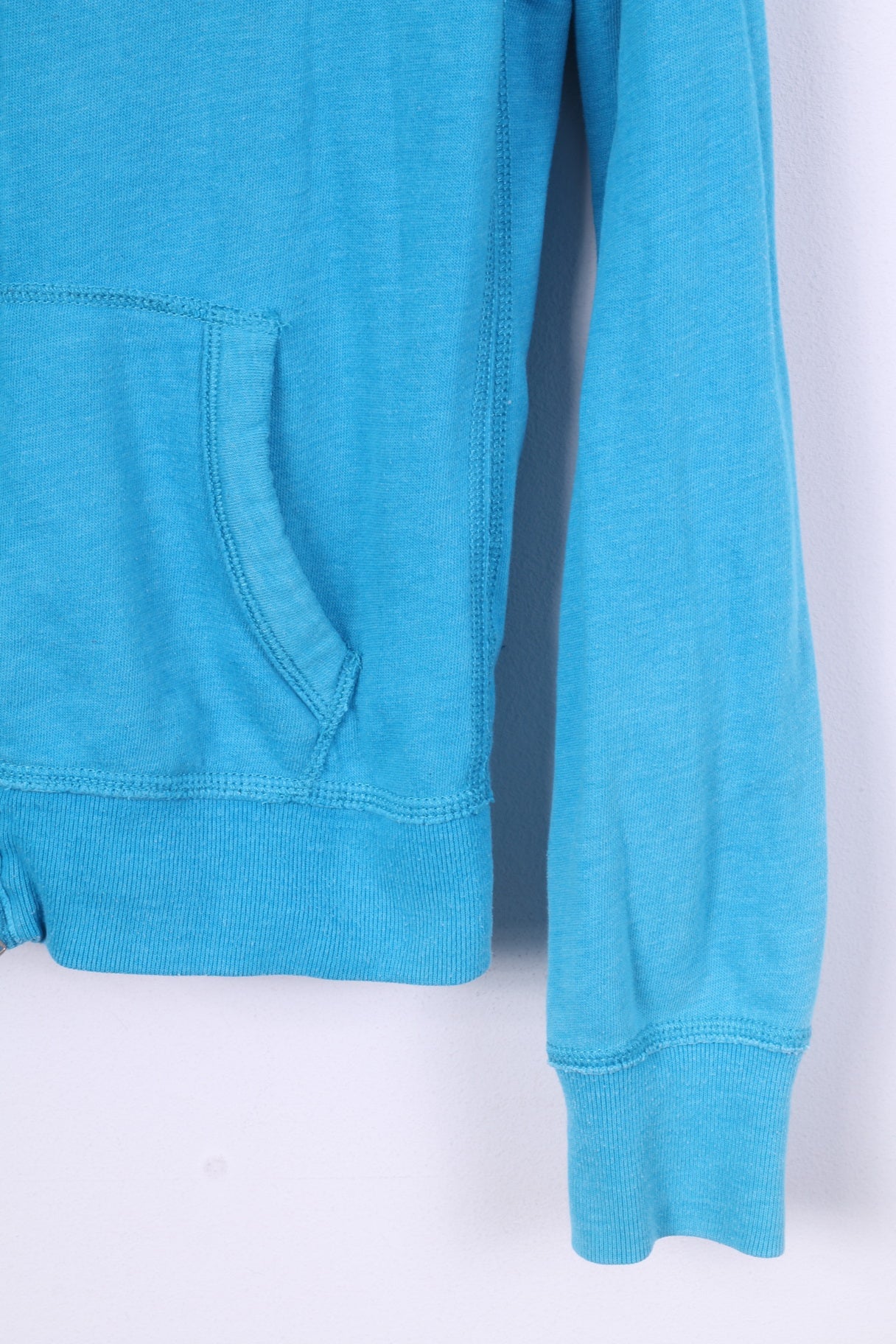 Hollister California Womens L (M) Sweatshirt Hooded Jumper Full Zipper Blue Aloha Hoodie