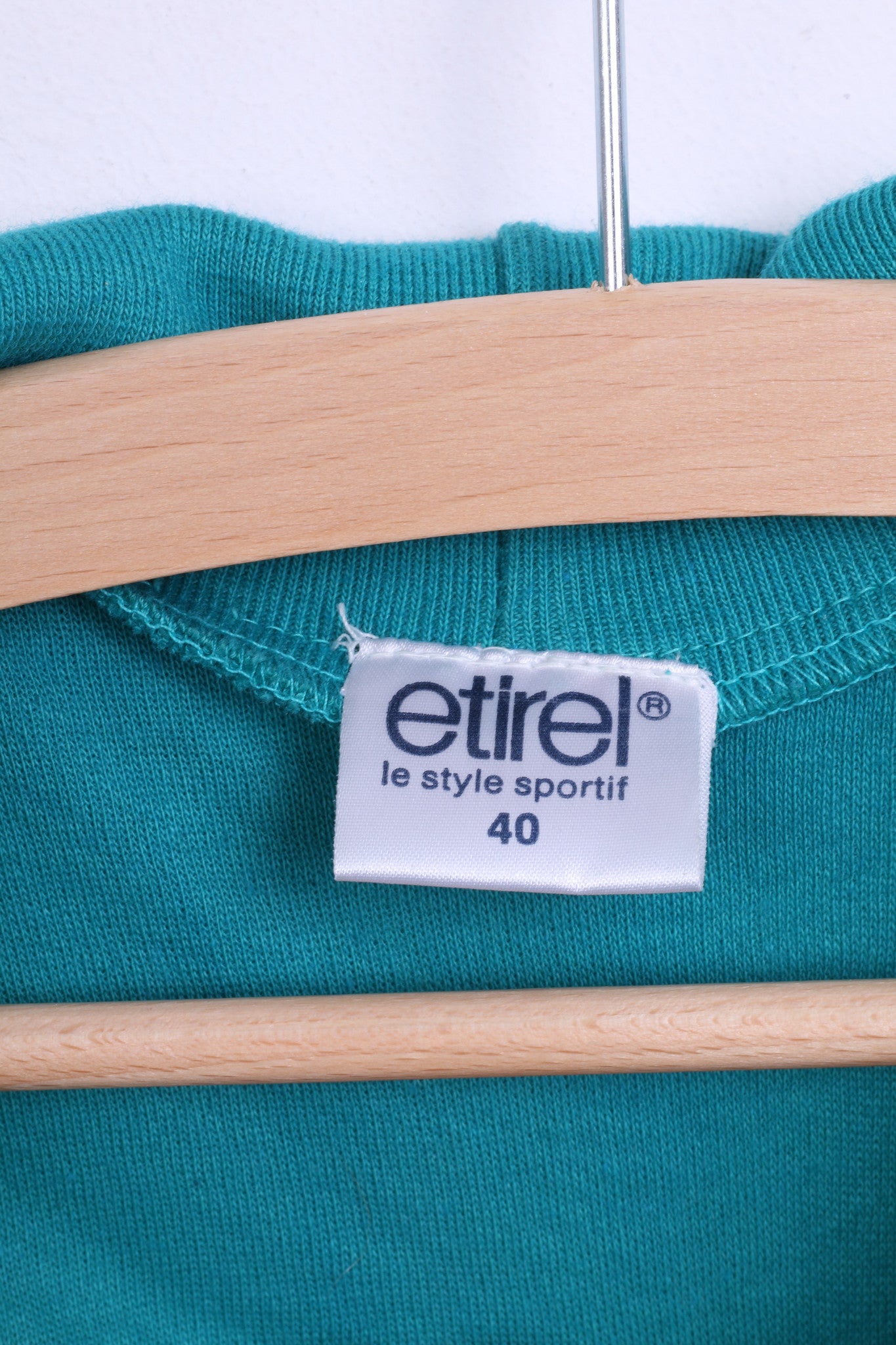 Etirel Womens 40 M/L Shirt Blouse Golf Zip Neck Cotton Sea Color - RetrospectClothes