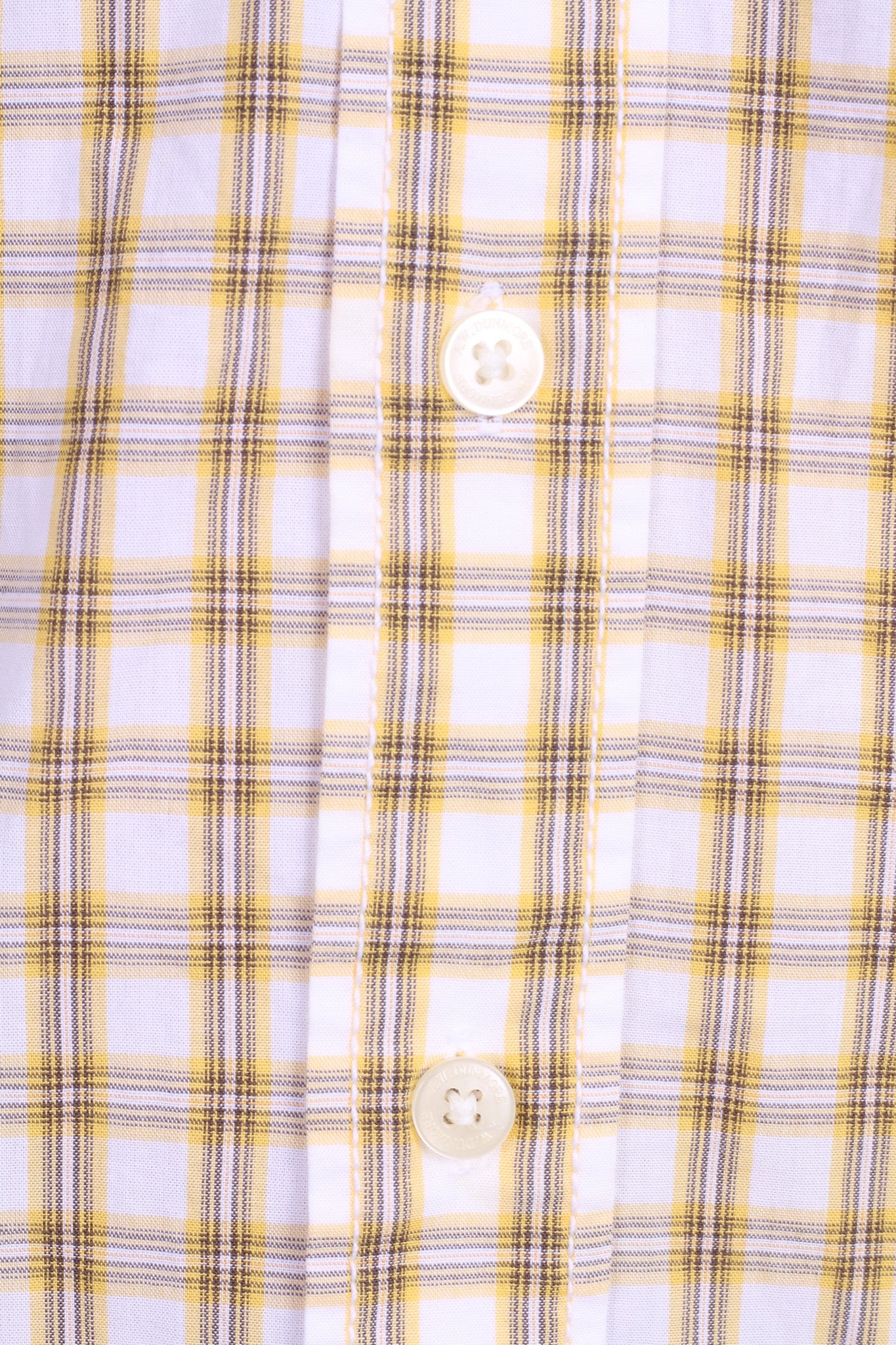 A.W. Dunmore Mens S Casual Shirt Check Yellow Cotton Short Sleeve - RetrospectClothes