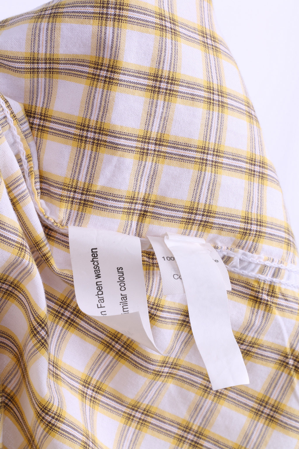 A.W. Dunmore Mens S Casual Shirt Check Yellow Cotton Short Sleeve - RetrospectClothes