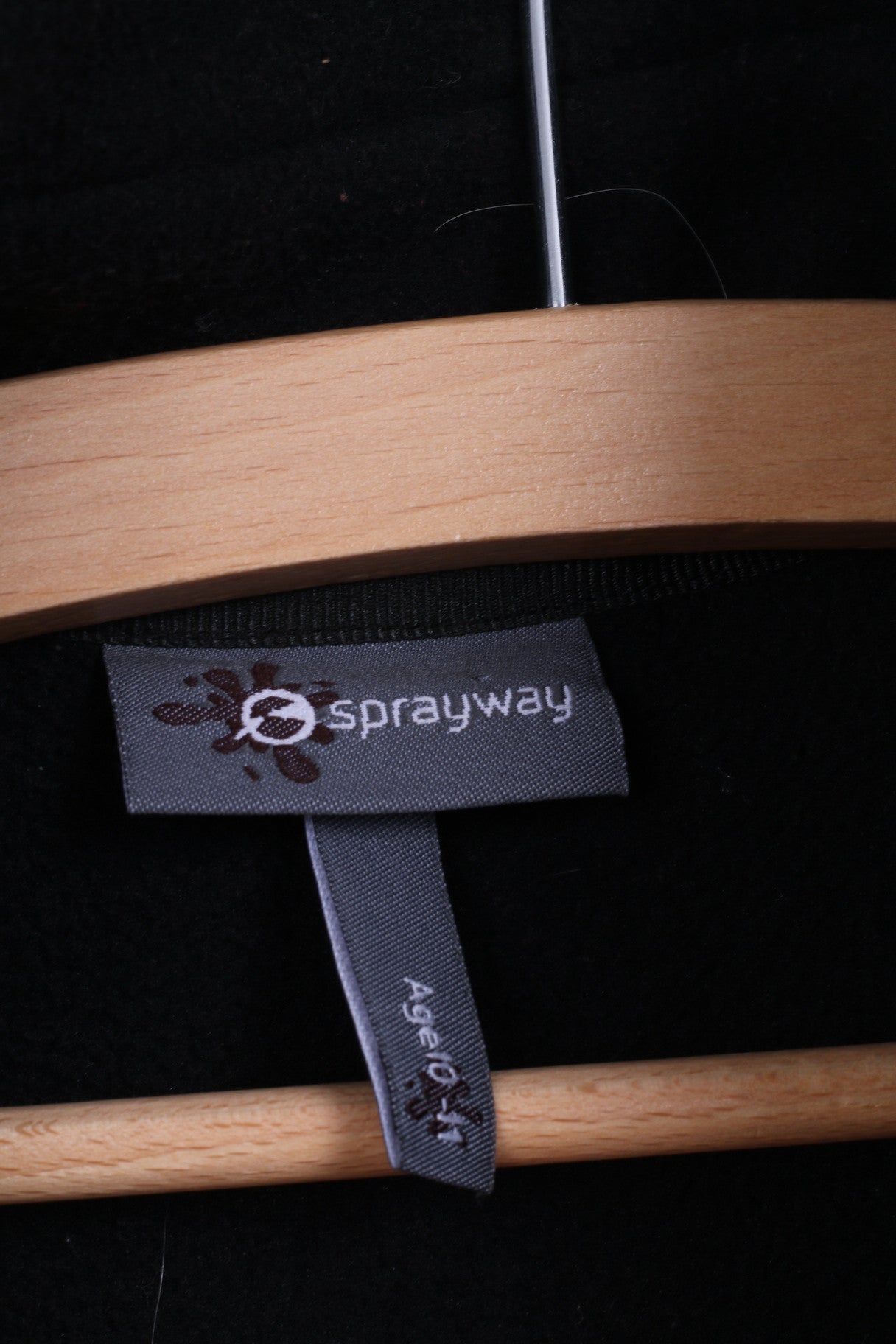 Sprayway Girls 10-11 age Fleece Black Top Zip Up  jacket