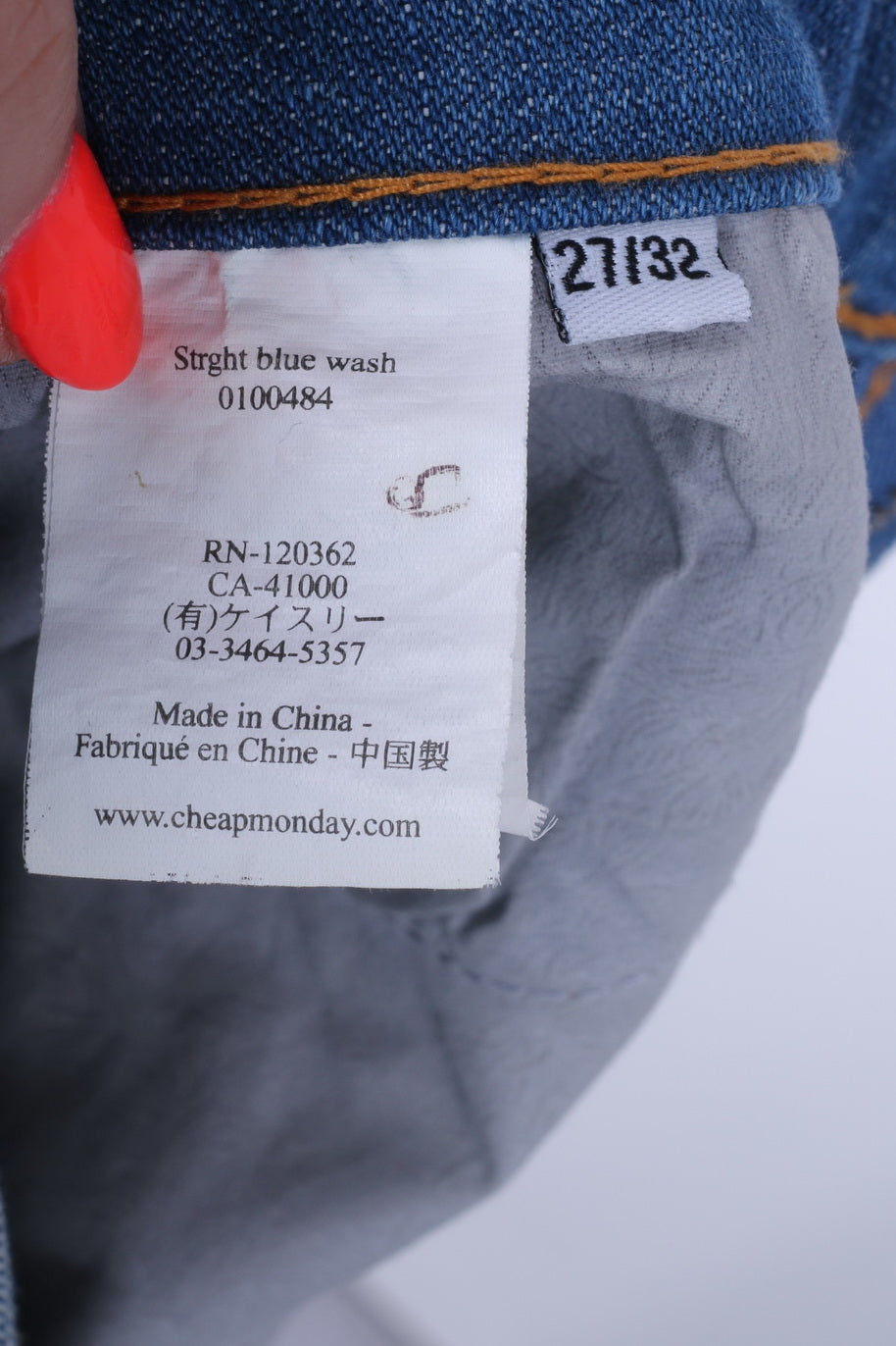 Cheap Monday Womens W27 L32  Trousers Blue Jeans Denim Slim Fit Pants