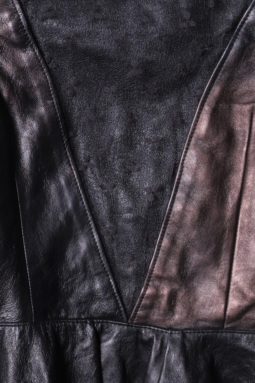 Star Collection Women 38 S Jacket Black Gold Leather Snaps Lace Shoulder Pads Top