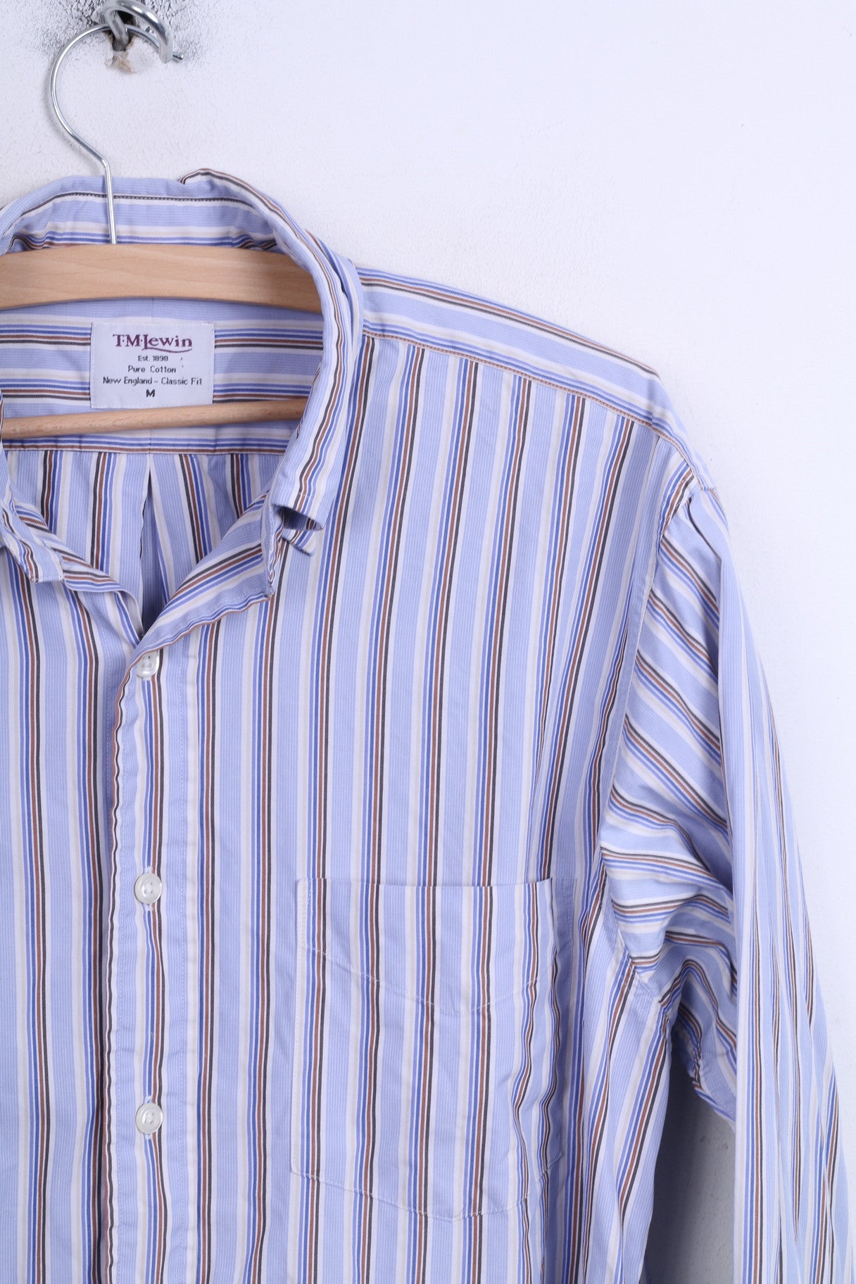 TMLewin Chemise décontractée pour homme Couleur Coupe classique Col boutonné Coton