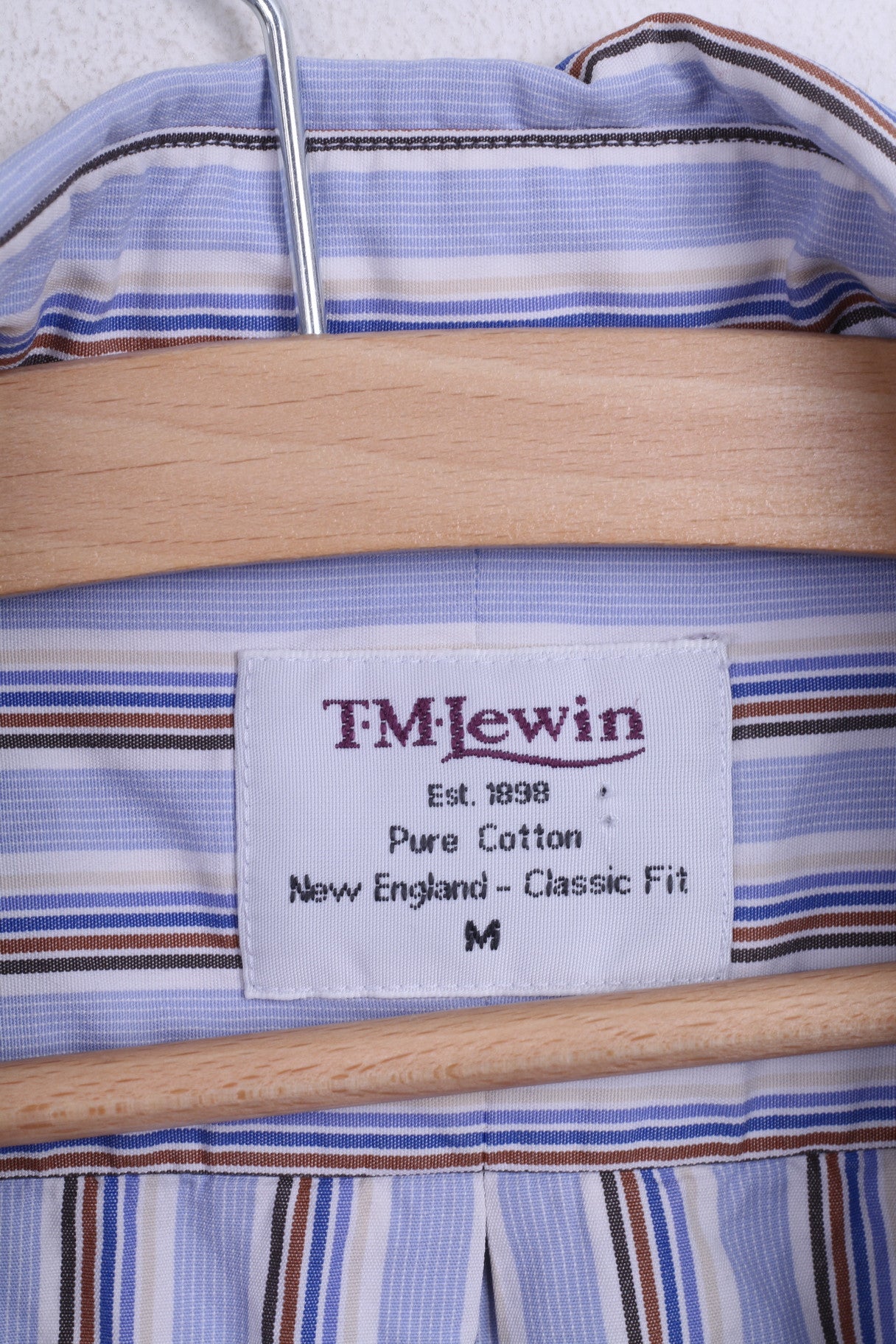 T.M.Lewin Mens M Casual Shirt Color Classic Fit Button Down Collar Cotton