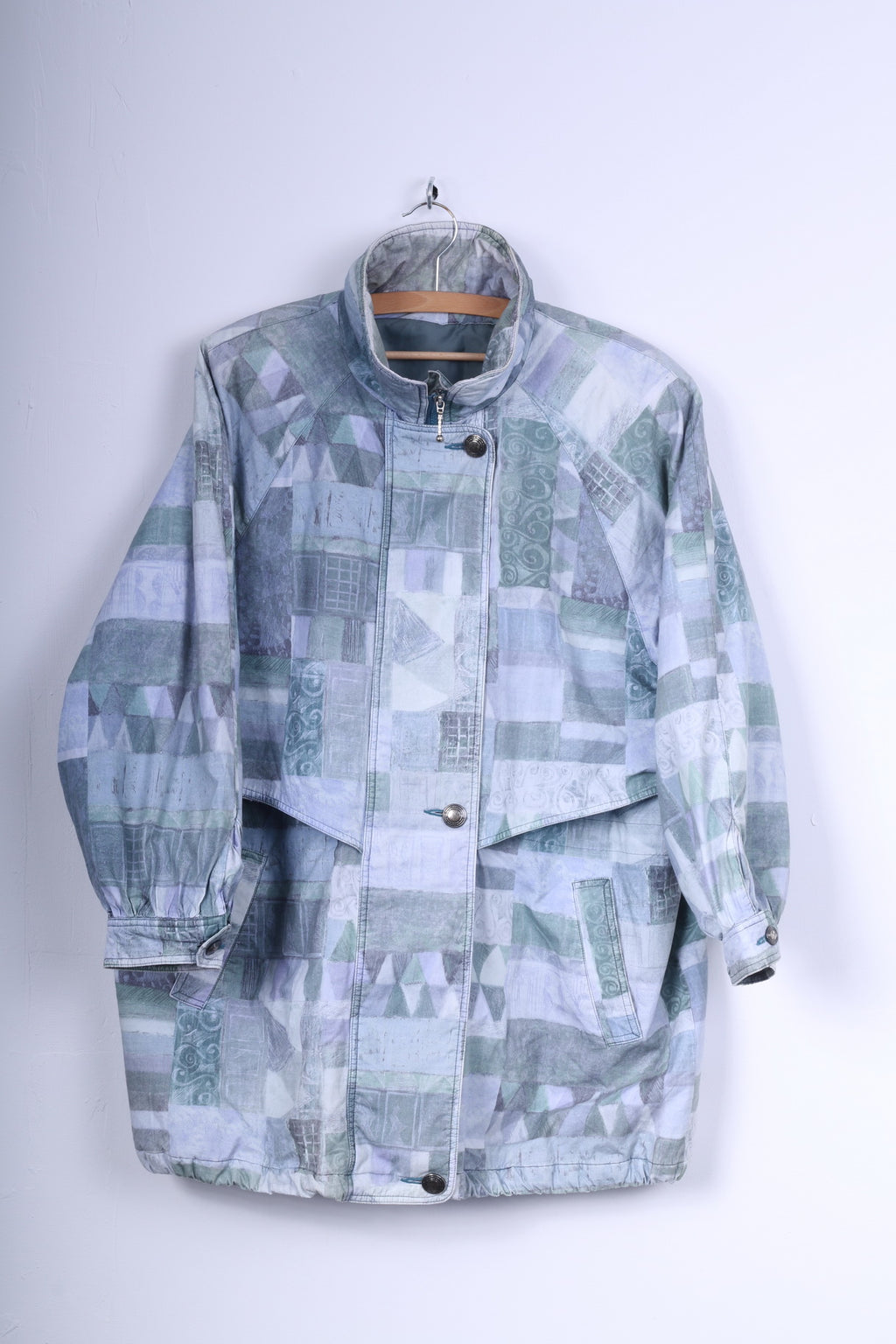 C&A YESSICA Womens M Jacket Vintage Blue Printed Greece Paqdded