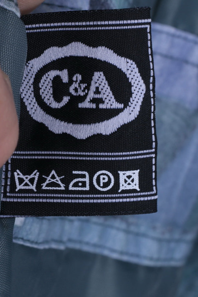 C&A YESSICA Womens M Jacket Vintage Blue Printed Greece Paqdded