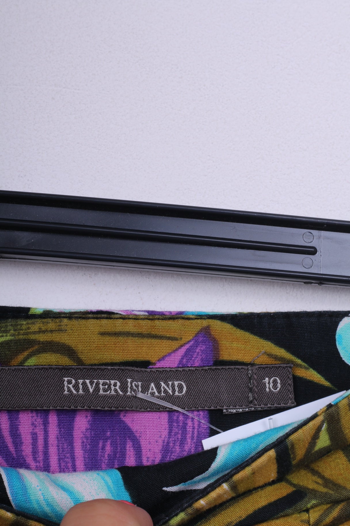 River Island Donna 10 S Abito tubolare Mini stampa floreale in cotone nero aderente estivo