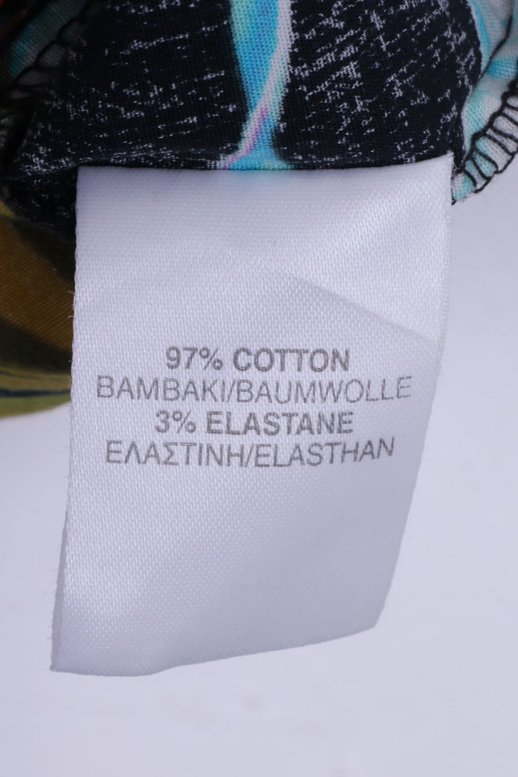 River Island Donna 10 S Abito tubolare Mini stampa floreale in cotone nero aderente estivo