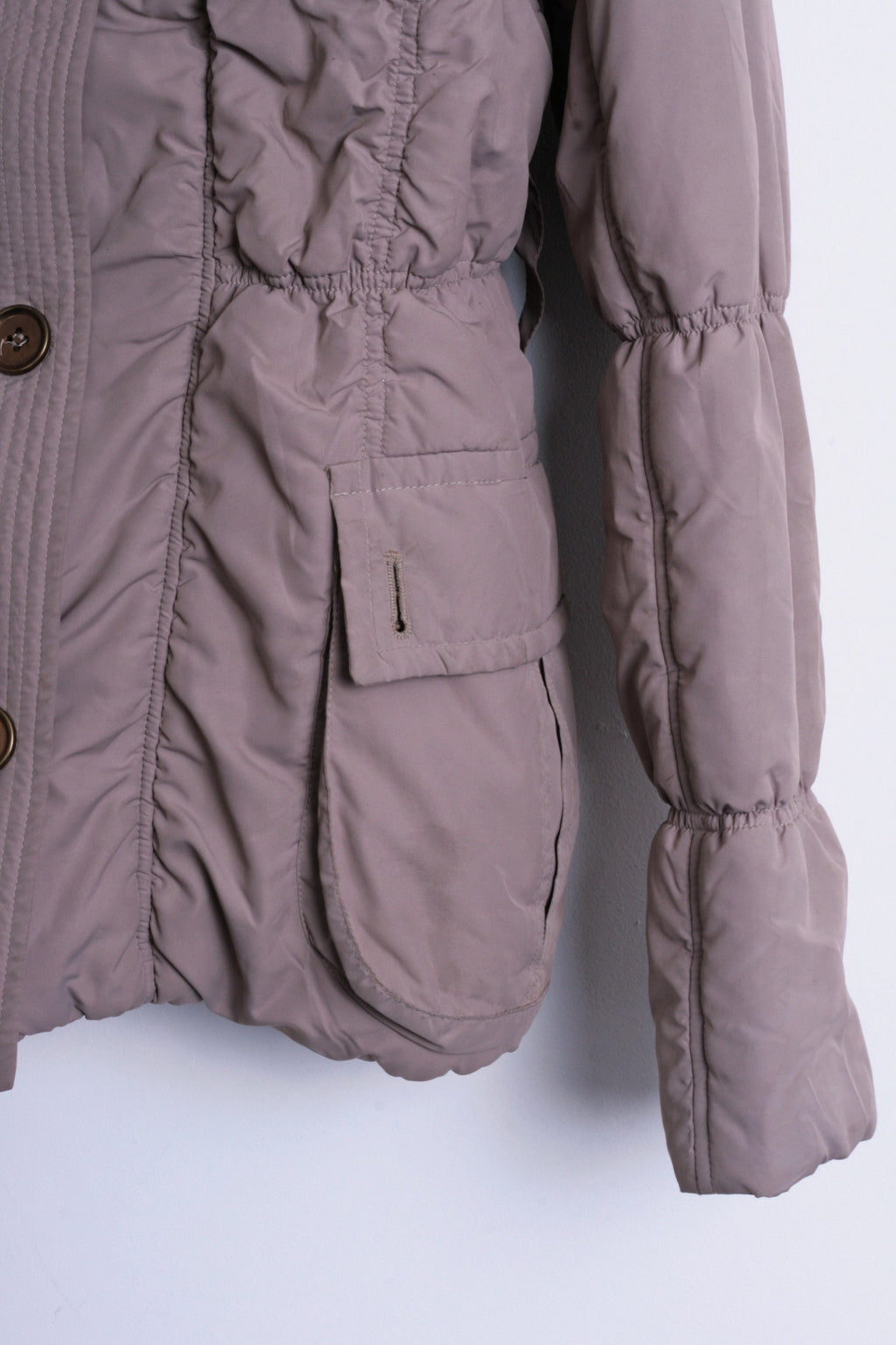 Orsay Womens 40 L Quilted Padded Jacket Parka Hood Brown Winter - RetrospectClothes