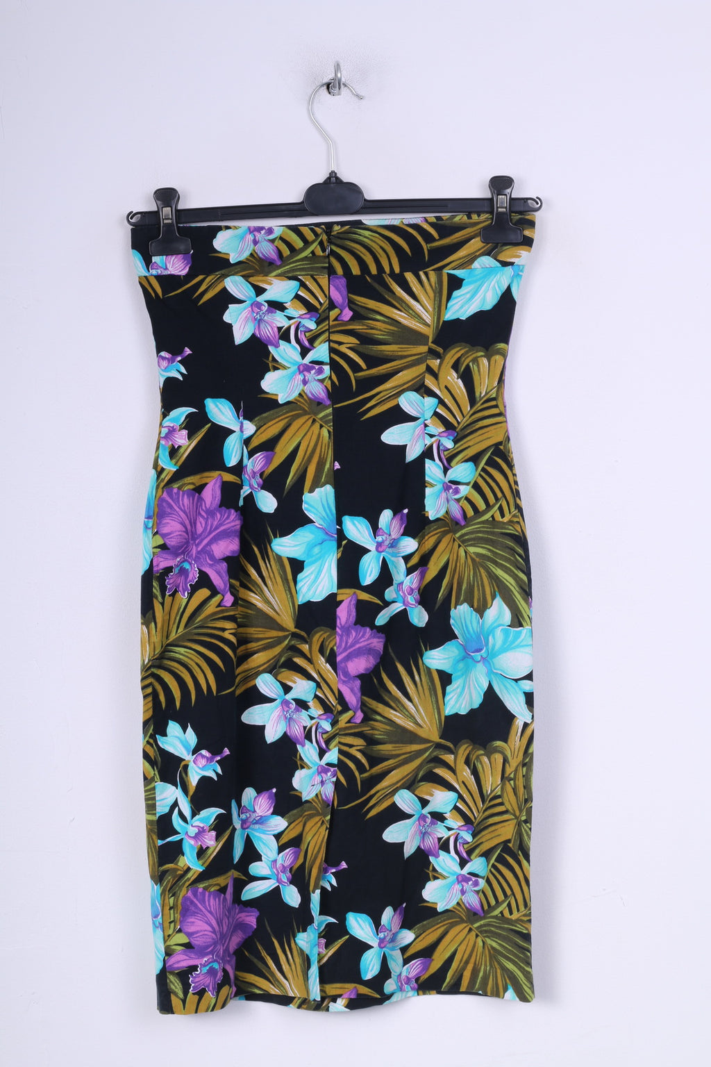 River Island Donna 10 S Abito tubolare Mini stampa floreale in cotone nero aderente estivo