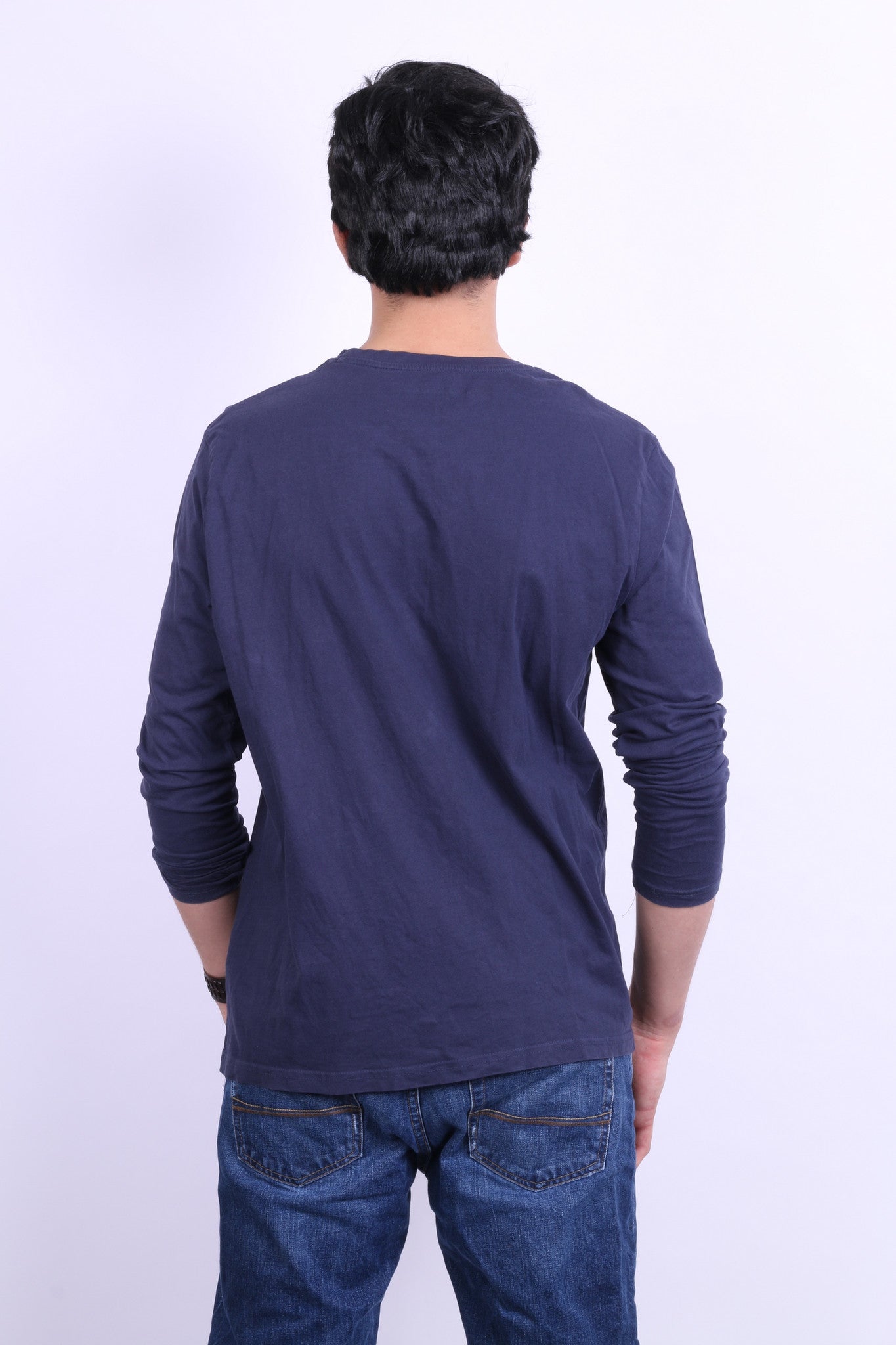 Reserved Mens XL Shirt Long Sleeve Crew Neck Unity Line Cotton - RetrospectClothes