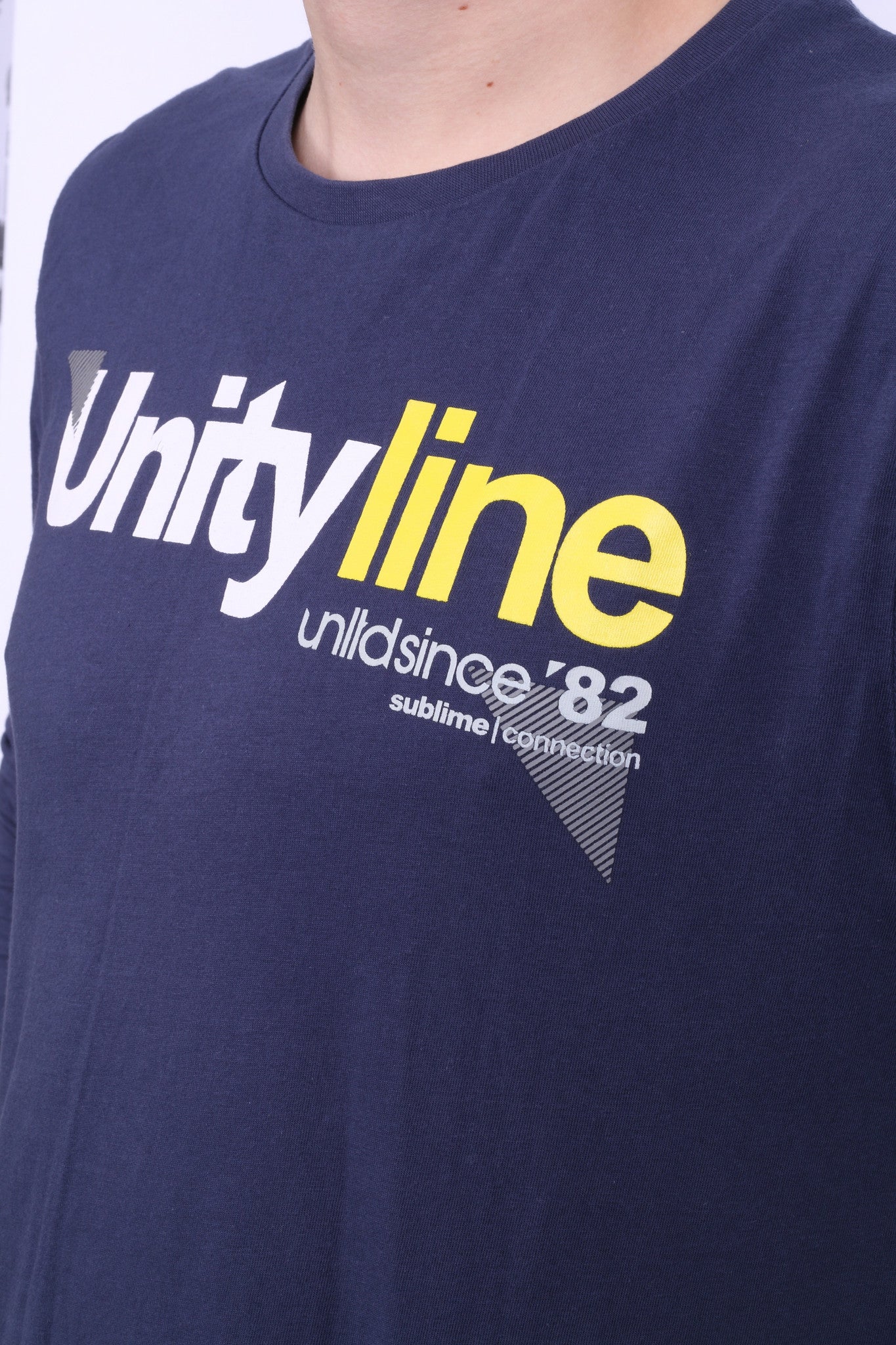Reserved Mens XL Shirt Long Sleeve Crew Neck Unity Line Cotton - RetrospectClothes