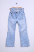 JOHN F.GEE Womens 38 Trousers Jeans Light Blue High Waist Denim Retro Cotton