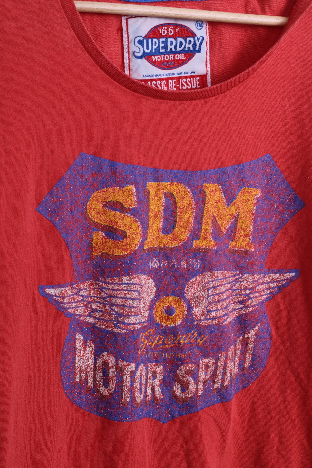 SUPERDRY Femme T-Shirt Col Rond Rouge Col rond