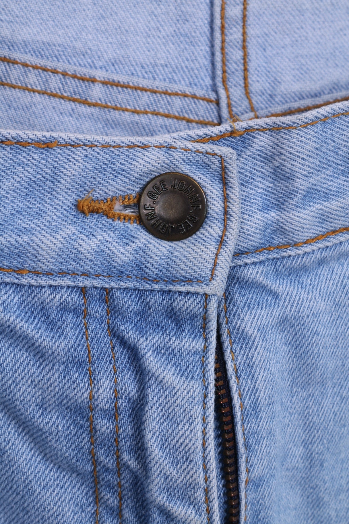 JOHN F.GEE Pantaloni da donna 38 Jeans azzurro a vita alta in denim retrò in cotone