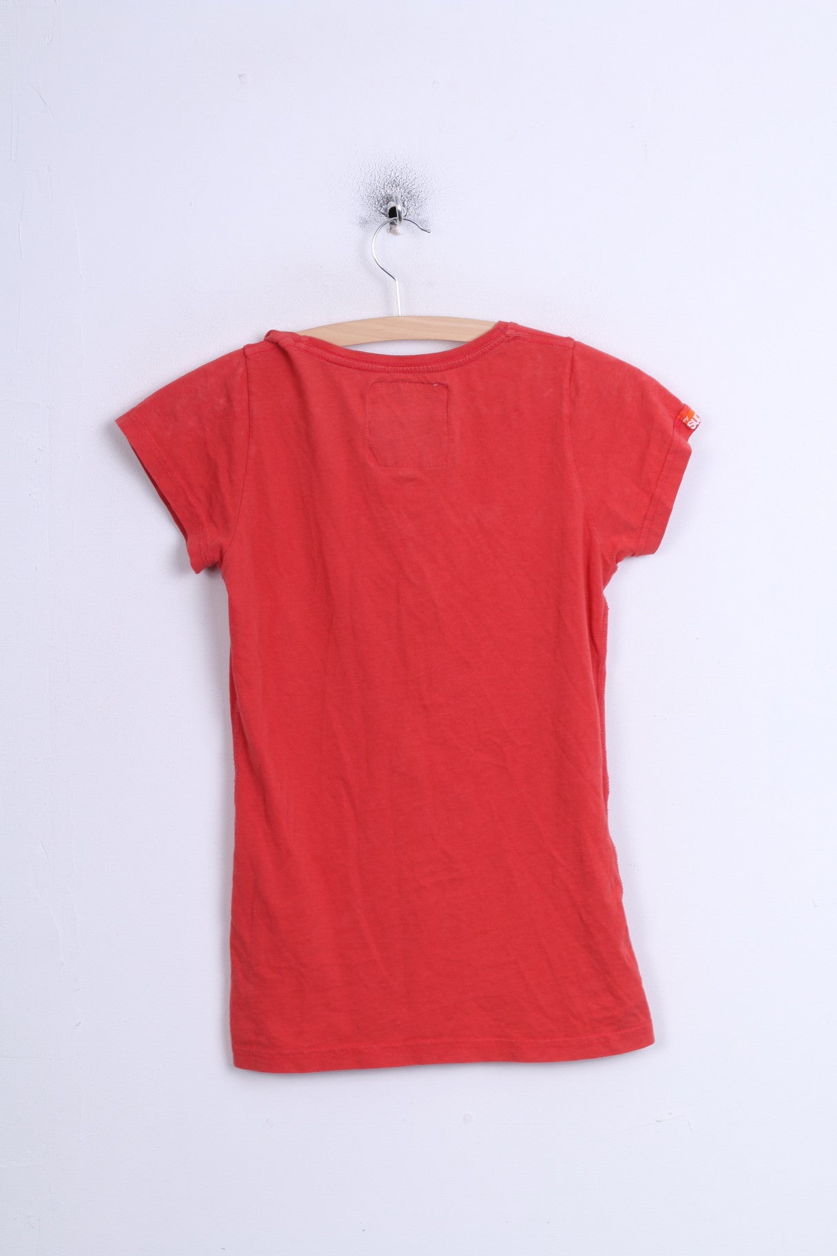 SUPERDRY Femme T-Shirt Col Rond Rouge Col rond