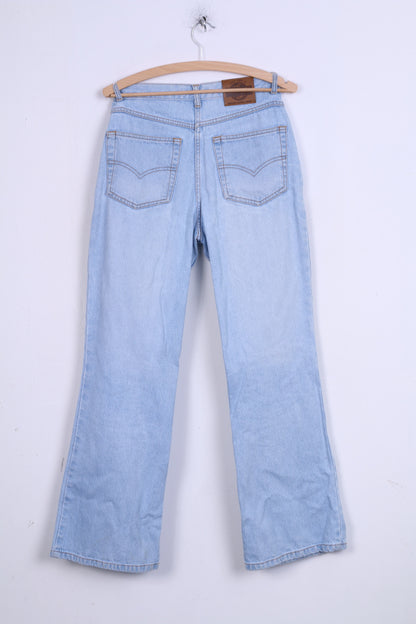 JOHN F.GEE Womens 38 Trousers Jeans Light Blue High Waist Denim Retro Cotton