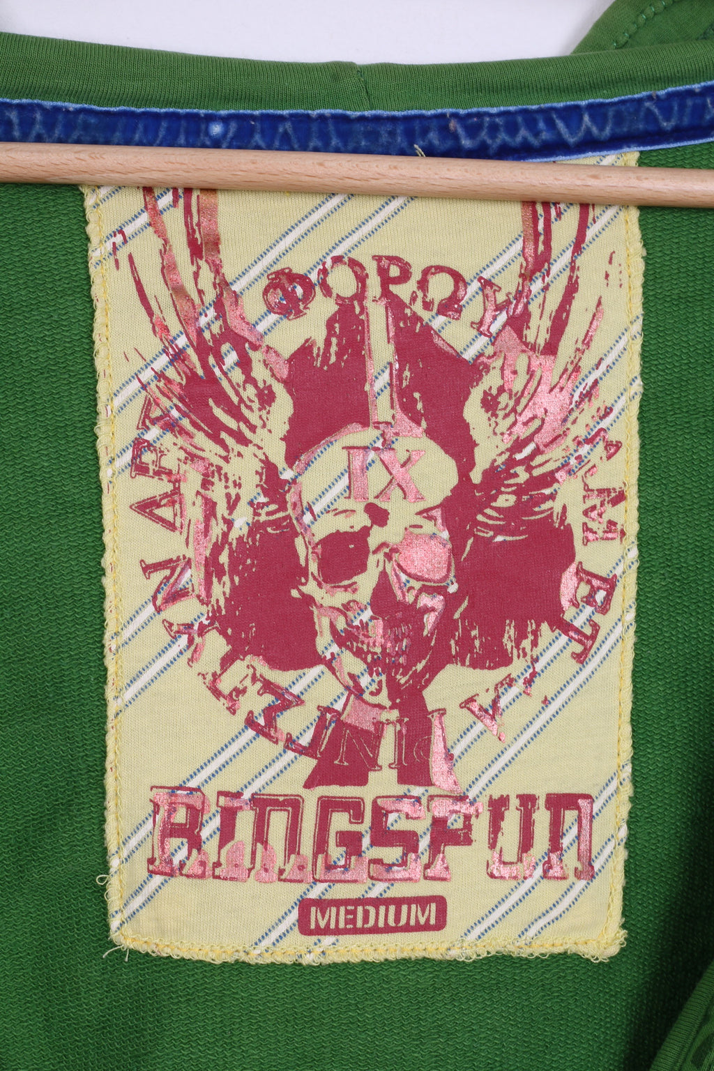 Felpa Ringspun da uomo M in cotone verde con cappuccio Tokushima Chargers