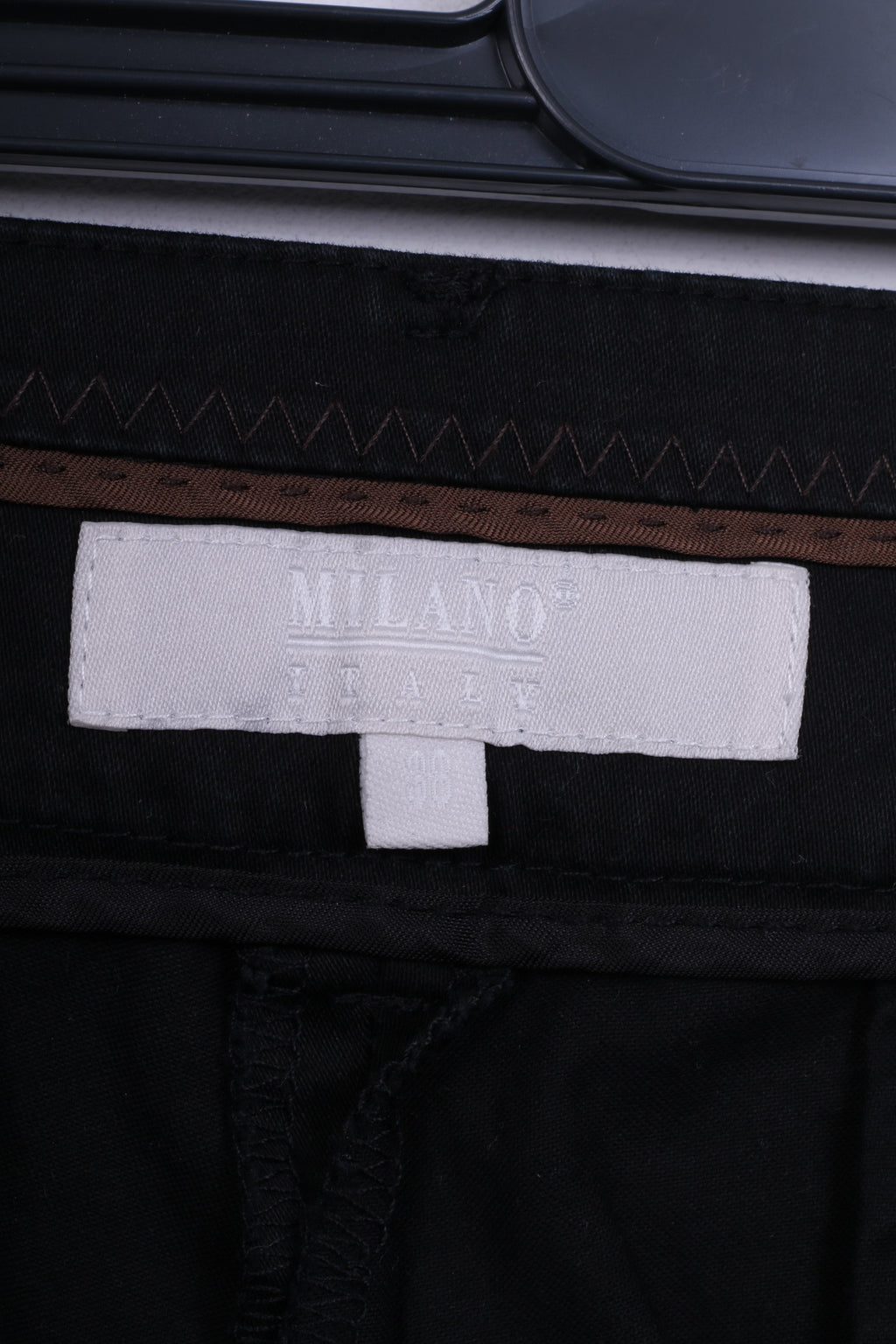 Pantaloni casual 38 da donna Milano Italia Pantaloni neri in cotone