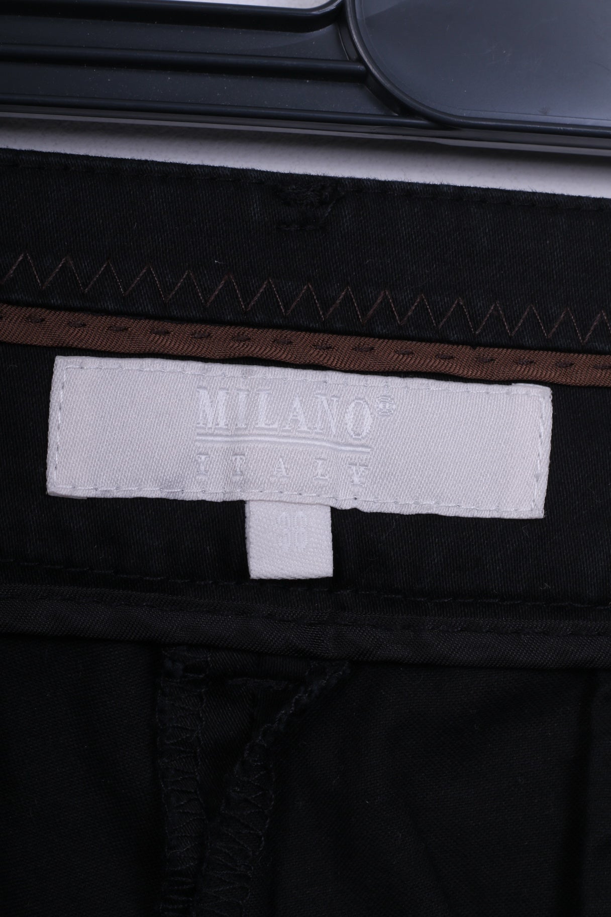 Pantaloni casual 38 da donna Milano Italia Pantaloni neri in cotone