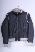 Nike Womens L 173 (M) Jacket Grey Zip Up Padded Fitted Top Just Do It