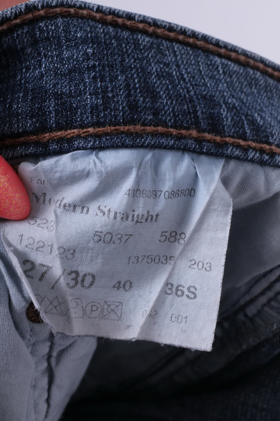 Pantaloni Mustang Jeans da donna W 27 L 30 Jeans blu in cotone denim