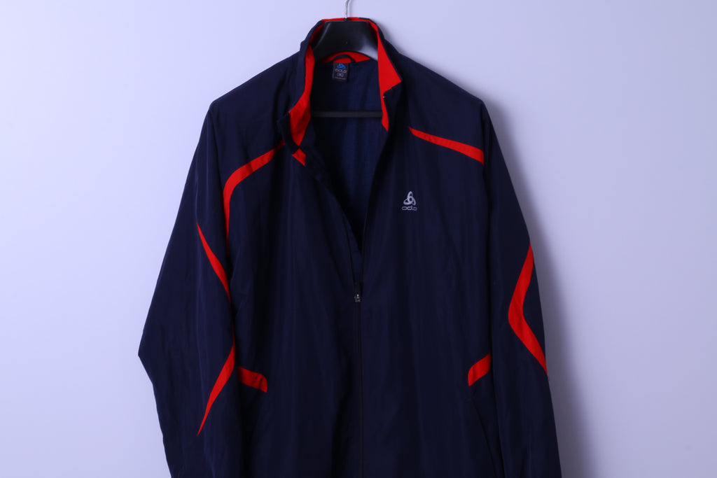 ODLO Mens XXL Jacket Navy Lightweight Zip Up Active Sportswear Windproof Top
