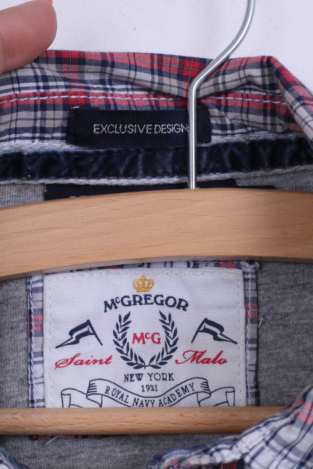 McGregor Boys 176 Camicia casual a quadri con colletto button down in cotone a maniche lunghe